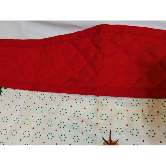 Vintage Christmas Apron With Festive Tree Design & Red Trim READ - Picture 3 of 6